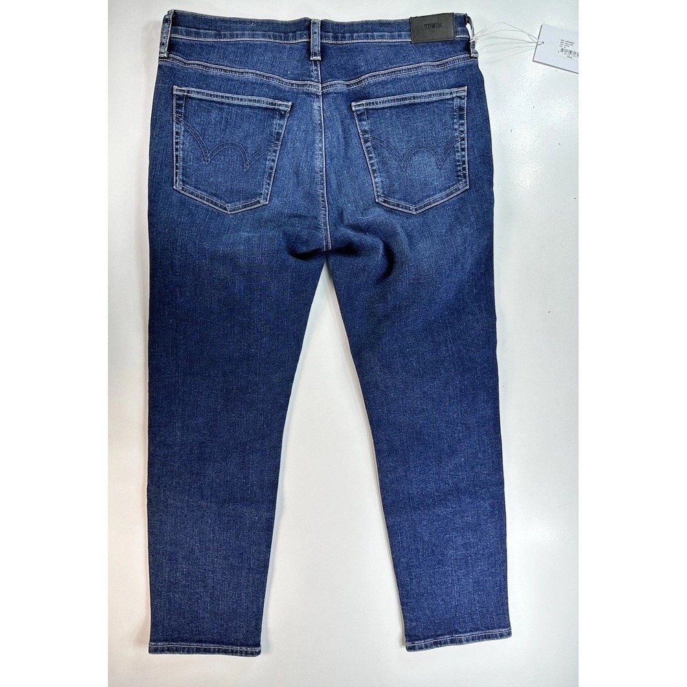 Edwin Pixie Crop 9" Mid‎ Rise Skinny Jeans Ritual Color Size 32 - Picture 8 of 15
